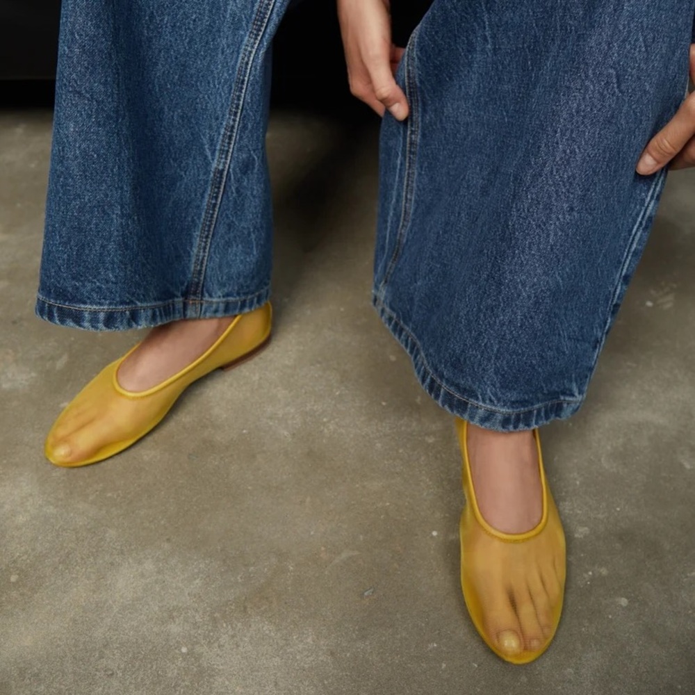 Lookie Atelier Yellow Mesh Ballet Flats